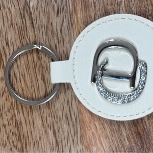 Elegant White and Silver Keychain